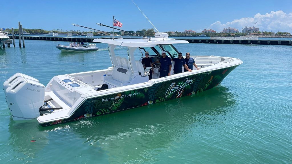 Boatique Marine Services staff on board Maui Jim Sunglasses Bertram CC