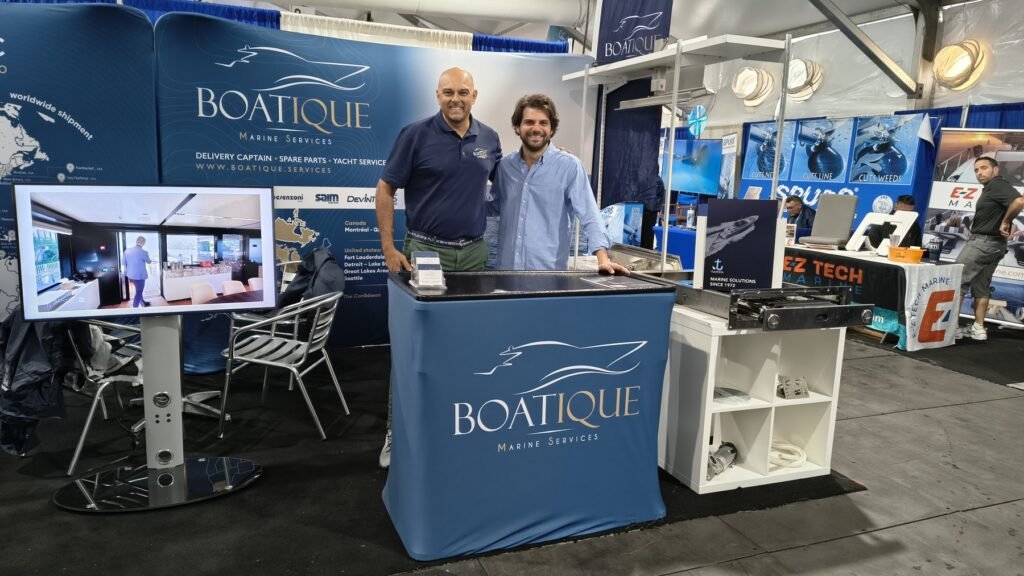 Boatique Marine Services with Paolo Tempesta at the Boatique boat show stand