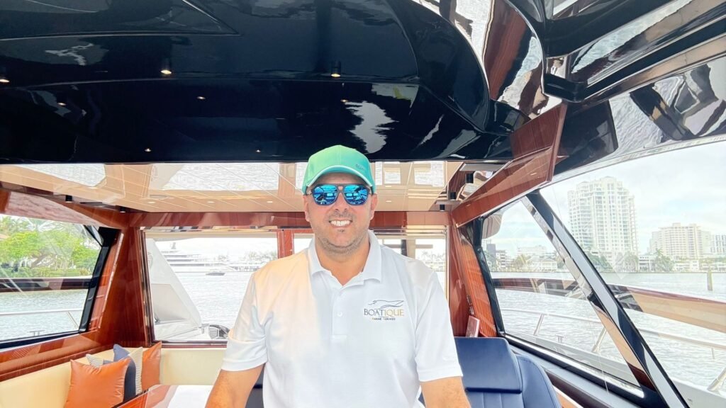 Boatique Marine Services team aboard a yacht in Fort Lauderdale