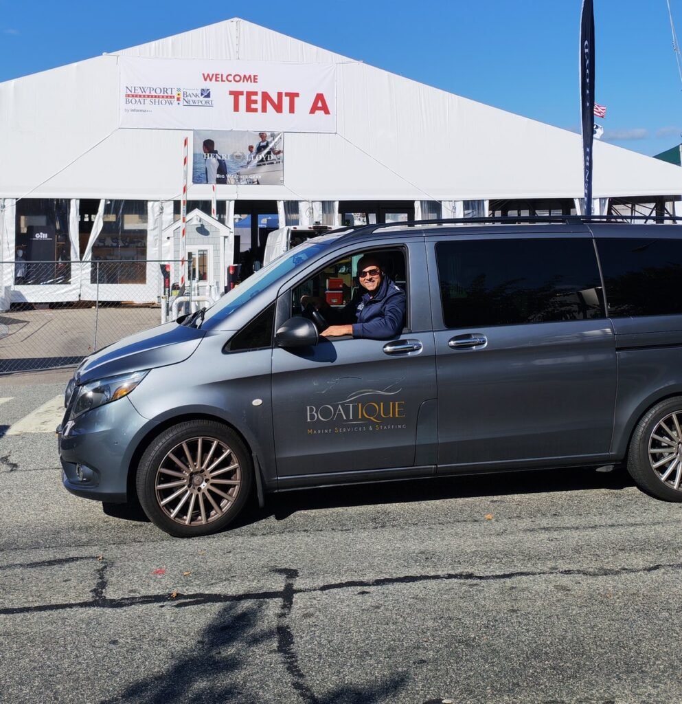 Boatique Marine Services van at the Newport International Boat Show