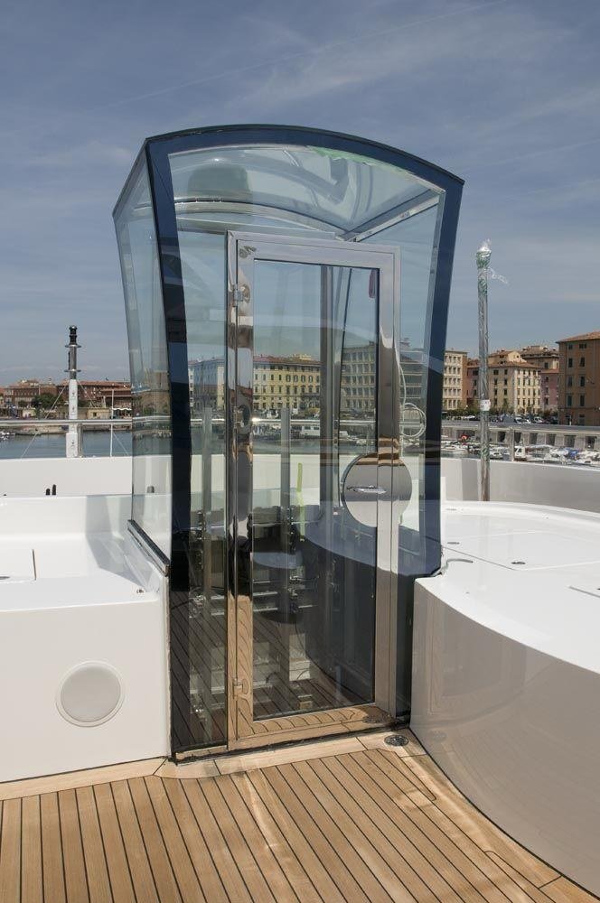 Vertec Marine glass deck elevator on a superyacht